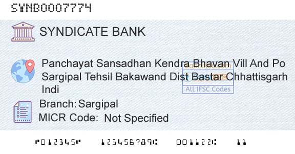 Syndicate Bank SargipalBranch 