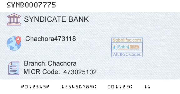 Syndicate Bank ChachoraBranch 