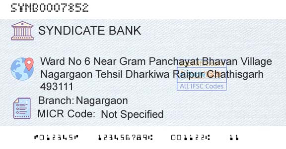 Syndicate Bank NagargaonBranch 