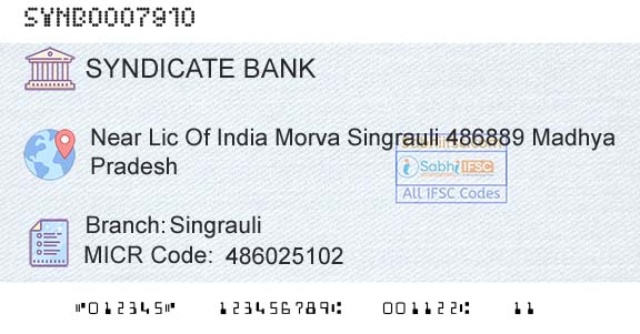 Syndicate Bank SingrauliBranch 
