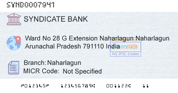 Syndicate Bank NaharlagunBranch 