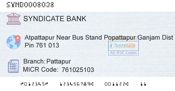 Syndicate Bank PattapurBranch 