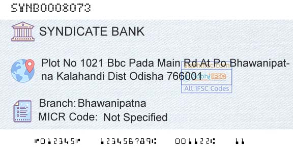 Syndicate Bank BhawanipatnaBranch 
