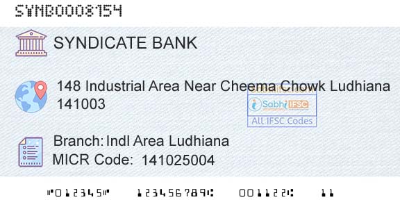 Syndicate Bank Indl Area LudhianaBranch 