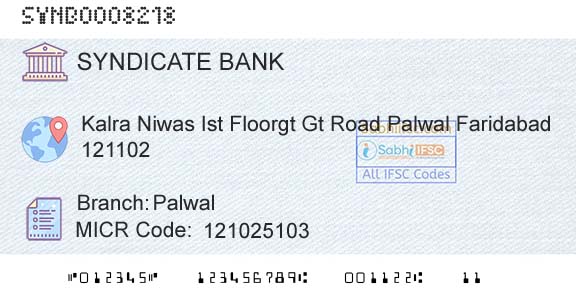 Syndicate Bank PalwalBranch 