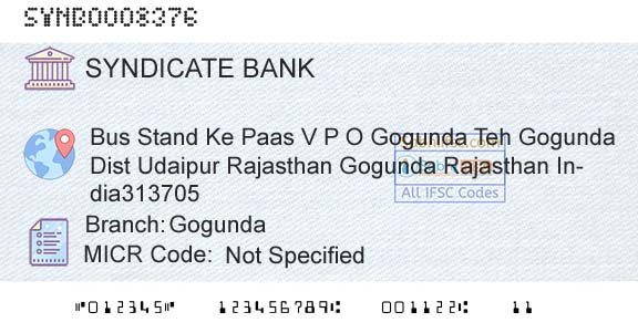 Syndicate Bank GogundaBranch 
