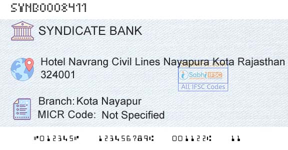 Syndicate Bank Kota NayapurBranch 