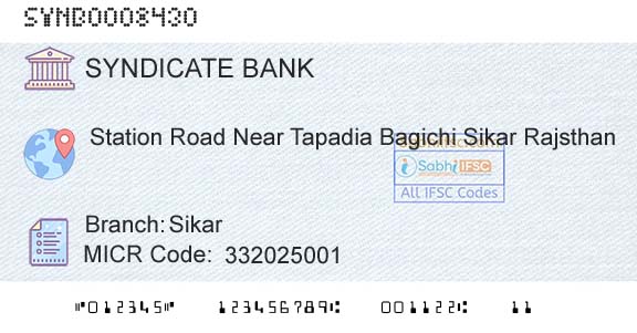Syndicate Bank SikarBranch 