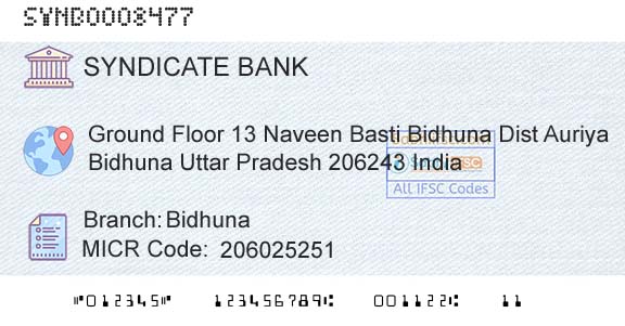 Syndicate Bank BidhunaBranch 