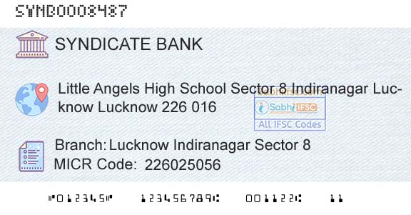 Syndicate Bank Lucknow Indiranagar Sector 8Branch 