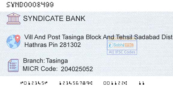 Syndicate Bank TasingaBranch 