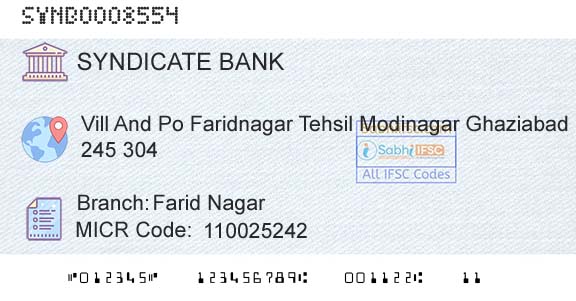 Syndicate Bank Farid NagarBranch 