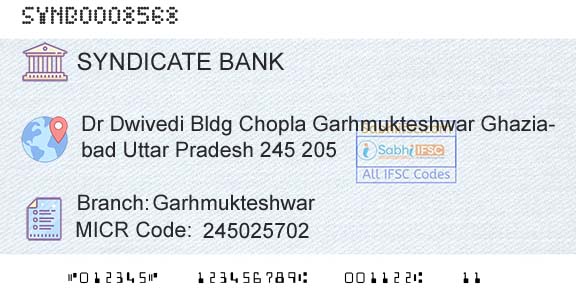 Syndicate Bank GarhmukteshwarBranch 