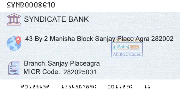 Syndicate Bank Sanjay PlaceagraBranch 