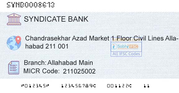 Syndicate Bank Allahabad MainBranch 