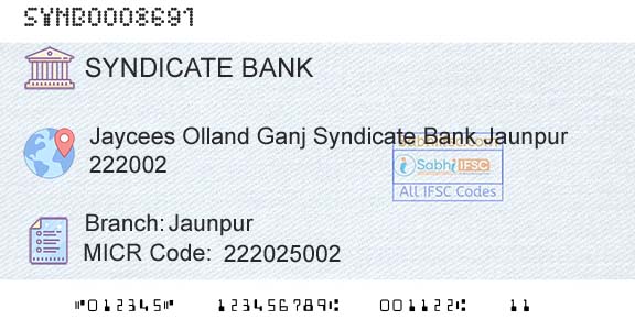 Syndicate Bank JaunpurBranch 