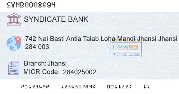 Syndicate Bank JhansiBranch 