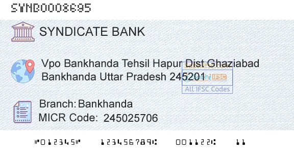 Syndicate Bank BankhandaBranch 