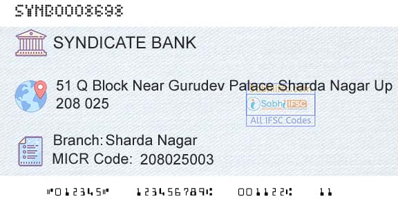 Syndicate Bank Sharda NagarBranch 