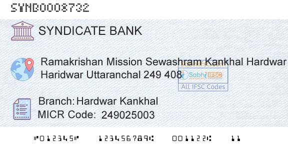 Syndicate Bank Hardwar KankhalBranch 