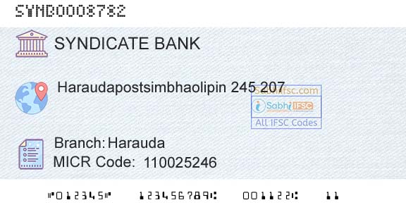 Syndicate Bank HaraudaBranch 