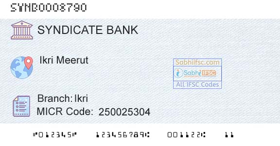Syndicate Bank IkriBranch 