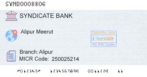 Syndicate Bank AlipurBranch 