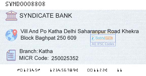 Syndicate Bank KathaBranch 