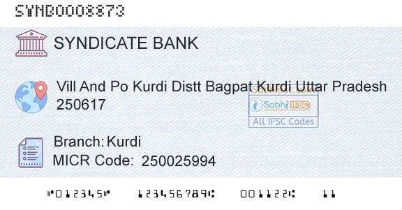 Syndicate Bank KurdiBranch 