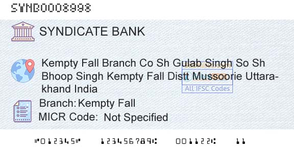 Syndicate Bank Kempty FallBranch 