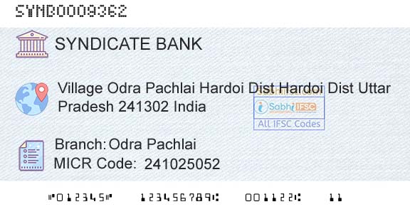 Syndicate Bank Odra PachlaiBranch 