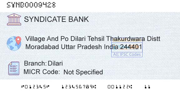 Syndicate Bank DilariBranch 