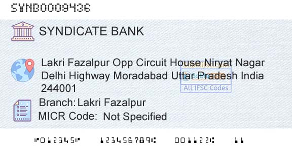 Syndicate Bank Lakri FazalpurBranch 