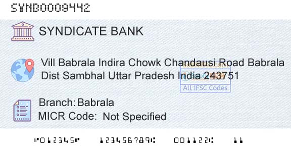 Syndicate Bank BabralaBranch 
