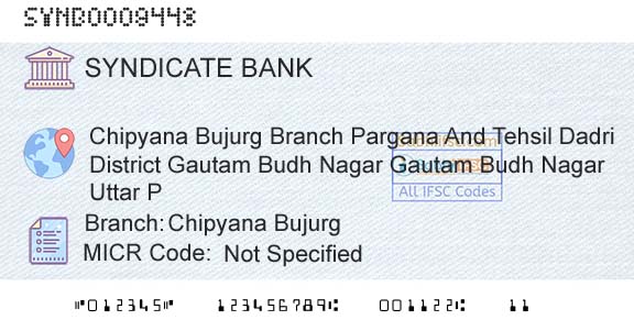 Syndicate Bank Chipyana BujurgBranch 
