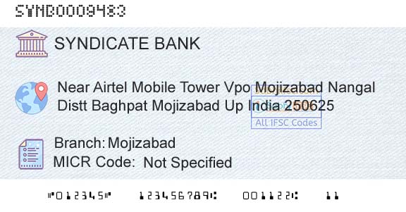 Syndicate Bank MojizabadBranch 
