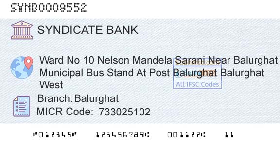 Syndicate Bank BalurghatBranch 