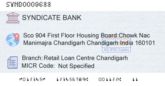 Syndicate Bank Retail Loan Centre ChandigarhBranch 
