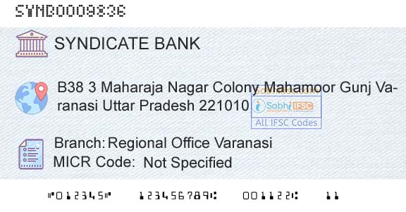 Syndicate Bank Regional Office VaranasiBranch 