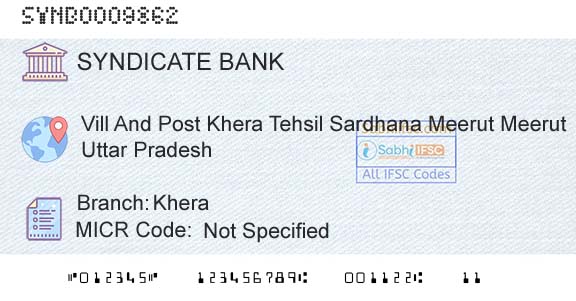 Syndicate Bank KheraBranch 