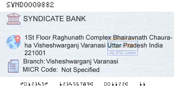 Syndicate Bank Visheshwarganj VaranasiBranch 