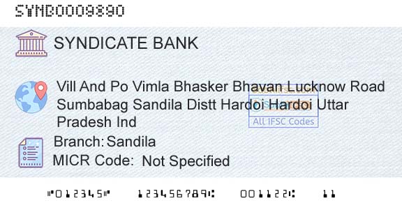 Syndicate Bank SandilaBranch 