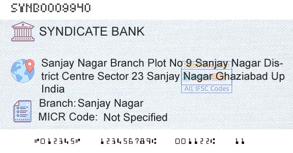 Syndicate Bank Sanjay NagarBranch 