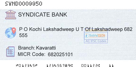 Syndicate Bank KavarattiBranch 