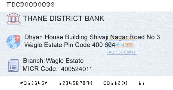 The Thane District Central Cooperative Bank Limited Wagle EstateBranch 