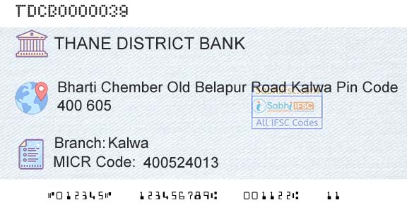 The Thane District Central Cooperative Bank Limited KalwaBranch 