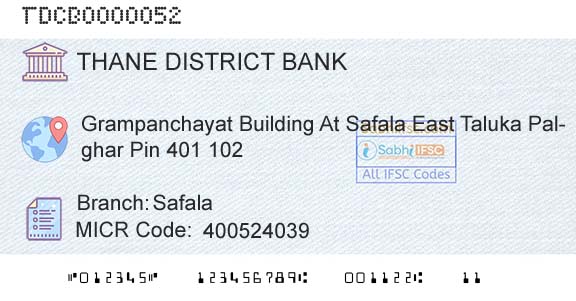 The Thane District Central Cooperative Bank Limited SafalaBranch 