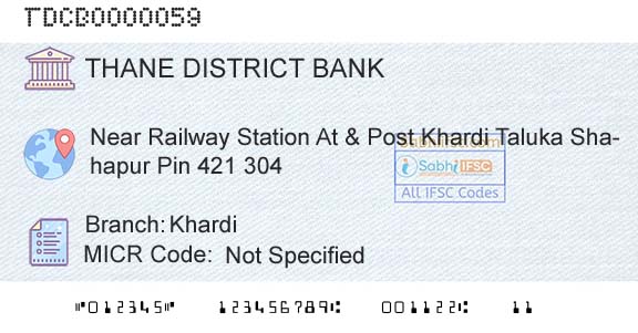 The Thane District Central Cooperative Bank Limited KhardiBranch 