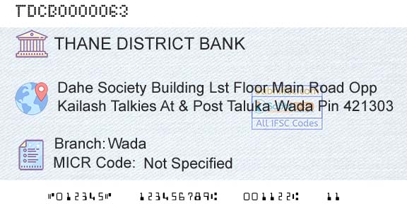 The Thane District Central Cooperative Bank Limited WadaBranch 