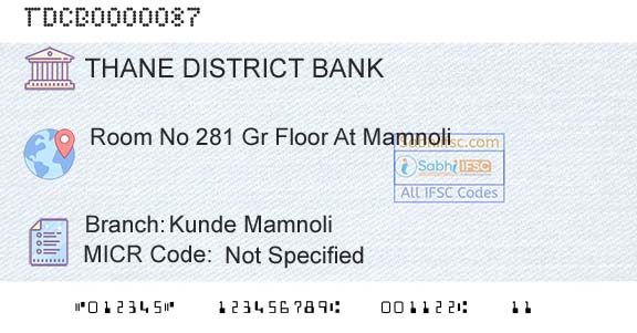 The Thane District Central Cooperative Bank Limited Kunde MamnoliBranch 